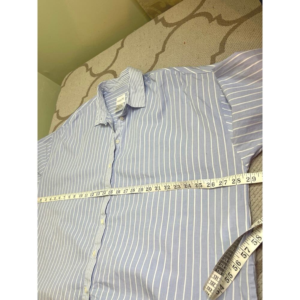 MADELEINE Mode GmbH Blue & White Striped Button Up 3/4 Sleeve Shirt | Size 16 - Picture 8 of 15